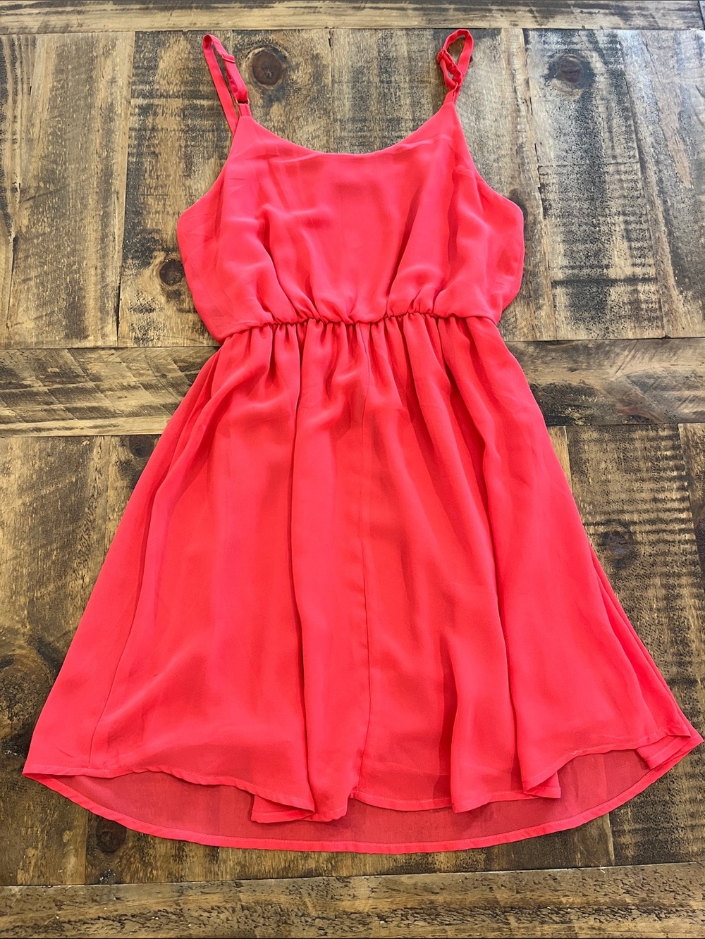 Lush Coral Pink Spaghetti-Strap Sundress - Picture 2 of 8